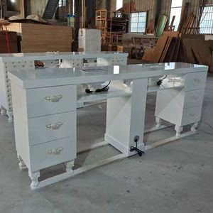 Mesa de manicura de almacenamiento <span class=keywords><strong>multicapa</strong></span> moderna personalizable, muebles de salón de uñas de lujo con <span class=keywords><strong>colector</strong></span> de polvo en salón de belleza, Spa de uñas - Product Image 3