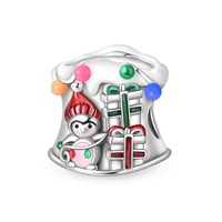 Nouveau 925 Argent Plaqué Charme Perle Bonhomme De Neige Flocon De Neige Arbre De Noël Cabane Elk Noël Série Pendentif Charme DIY Bracelet Femmes Cadeau