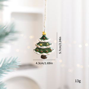Handmade Resin Christmas Tree Decorations Set Adorable Stocking Present <b>Box</b> Tree Shapes Waterproof Hanging Ornaments for Holiday - Product Image 4