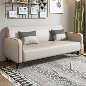 Muestras de alta calidad de nuevo diseño, muebles para el hogar de estilo lujoso, simple y ligero, sofá de tela de cuero, sala de estar