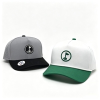 Casquette de golf premium à 5 panneaux avec logo brodé 3D personnalisé, visière magnétique et perforations laser, style baseball