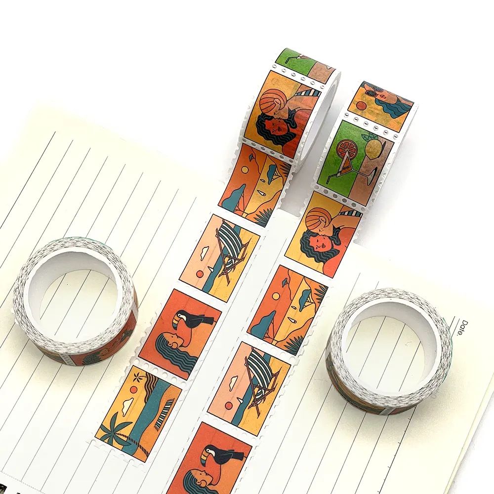 Japanese Paper Custom Masking Washi Tape Printed Waterproof Stamp Tape Rolls