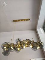 Lustre en verre nuage créatif moderne de luxe léger, LED doré, pour salons, villas, restaurants, luminaires de plafond