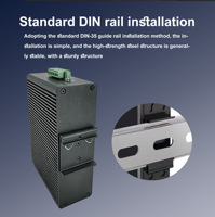 Commutateur industriel 8 ports RJ45 avec 2 SFP, résistance aux hautes températures, protection IP40, alimentation double DC