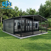 Maison conteneur légère en acier 4 chambres 20ft 40ft, pliable, anti-ouragan, emballage plat, extensible, pour bureau, villa ou usage commercial