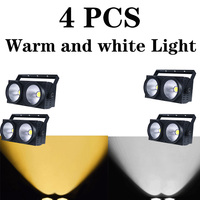 4PCS 2eyes LED COB DMX Flood Blinder Christmas Lights Cool Warm White DJ audience Stage Lighting Effect Disco Bar Wedding Party