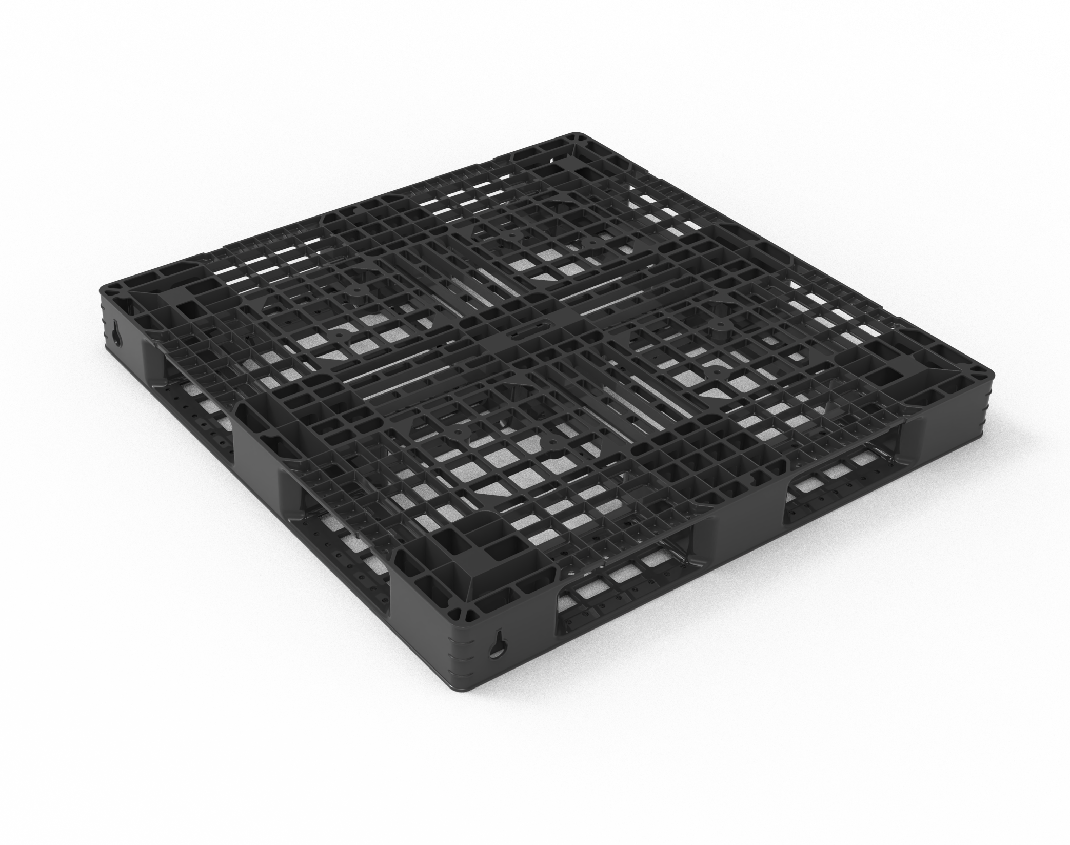 Складское использование 1100x1100 мм, Легкая сетчатая палуба, четырехсторонний вход, переработанный полипропиленовый материал, пластиковый поддон