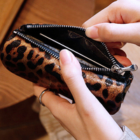 Dompet Panjang Kulit Asli Wanita Dompet Clutch Malam Hari Motif Macan Tutul Retro Elegan Tipe Penutup Serbaguna
