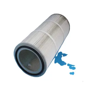 Industrial Dust Suction Filter Cartridge Flue Gas Purification Filter Cylinder Ash Bin De-dusting Polyester Natural Gas Filter