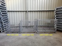 Cage de rangement pliable et empilable en treillis métallique robuste avec revêtement en poudre pour garage