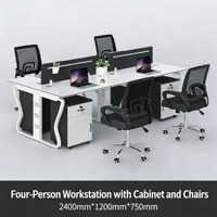 Meubles de bureau commerciaux modernes, bureau informatique en panneaux de mélamine, design modulaire, cadre en aluminium, rangement avec tiroirs, garantie 3 ans