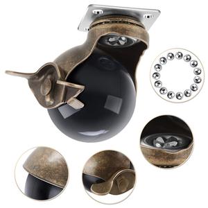 <span class=keywords><strong>Roulettes</strong></span> en laiton antique, meubles, <span class=keywords><strong>chaise</strong></span>, canapé, pivotant, en caoutchouc noir, <span class=keywords><strong>pour</strong></span> <span class=keywords><strong>tapis</strong></span>, avec serrure - Product Image 4
