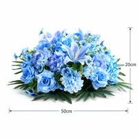 Arrangement floral artificiel pour centre de table, décoration florale de table en soie avec fausses roses, fleurs pour table ronde de mariage, banquet, hôtel