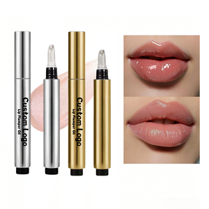 Huile à lèvres à marque privée, hydratante, repulpante, avec votre logo, repulpant extrême pour les lèvres, végan, tube noir doré, brillant à lèvres - Product Image 1