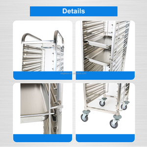 वाणिज्यिक स्टेनलेस स्टील 1/1 जी पैन शेल्फ को आश्रय देने वाली ट्रॉली - Product Image 2