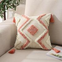 Nouveau Design tufté broderie géométrie taie d'oreiller maison canapé décor housse de coussin