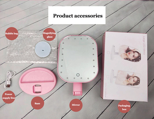 10X <strong>Magnifying</strong> 360 Rotation Double Sided Desk Vanity Makeup <strong>Mirror</strong> with LED <strong>Lights</strong> - Product Image 4