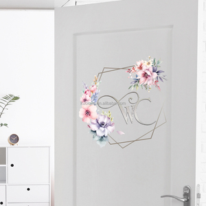 Autocollants muraux en forme <span class=keywords><strong>de</strong></span> guirlande <span class=keywords><strong>de</strong></span> fleurs WC en anglais, autocollants <span class=keywords><strong>pour</strong></span> <span class=keywords><strong>porte</strong></span> <span class=keywords><strong>de</strong></span> <span class=keywords><strong>salle</strong></span> <span class=keywords><strong>de</strong></span> <span class=keywords><strong>bain</strong></span>, papier peint décoratif, autocollants autocollants - Product Image 3