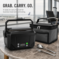 Auslaufsichere, tragbare, intelligente, wiederaufladbare Lunchbox mit Heizfunktion, kabelloser Speisenwärmer, tragbare elektrische Heiz-Lunchbox für Reisen im Freien
