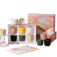 Coffret Cadeau de Bougies Parfumées Artisanales en Mélange de Soja, en Forme de Tasse, Décoratives, pour la Maison et les Fêtes