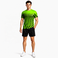 T-shirt à manches courtes pour homme personnalisé OEM ODM avec impression par sublimation et impression 3D sur toute la surface pour la course à pied