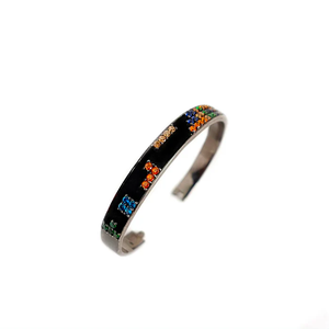 Bracelet TETRIS BAND de luxe inspiré des blocs géométriques, design modulaire, bijou de poignet tendance, finition polie, bijoux de mode contemporains - Product Image 2