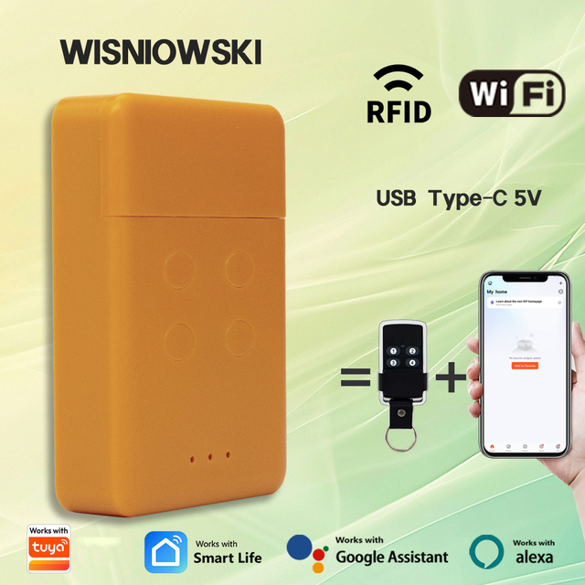 Smart WiFi to RF Converter Wireless Gate Garage Door Opener Automation Hub for WISNIOWSKI Remote Multi Frequency Bridge