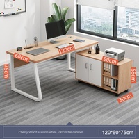 Mobilier de bureau moderne et simple en bois massif Combinaison table et chaise de patron pour chef d'entreprise unique à usage domestique