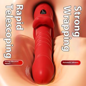 Tongkat teleskopik silikon wanita, dapat diisi ulang tahan air mainan seks dewasa pijat lemak <span class=keywords><strong>Dildo</strong></span> tongkat getar mulut besar - Product Image 3