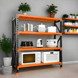 Étagère <span class=keywords><strong>de</strong></span> rangement robuste personnalisable pour <span class=keywords><strong>garage</strong></span>, multi-niveaux, installation facile, plusieurs couleurs, jaune, usage commercial et domestique - Product Image 4