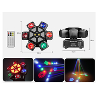 Luz de Escenario Móvil de Seis Brazos con LED RGBW de 120W, 4 en 1, Láser, Estroboscópico, Beam, Wash, Control Remoto DMX512 para Bodas, KTV, Fiestas en Casa