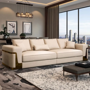 Foshan Factory Gold Legs Modern Nice <strong>Sofa</strong> Design Furniture Two Seater Home Living Room Upholstered <strong>Sofa</strong> <strong>Cama</strong> <strong>Moderno</strong> - Product Image 2