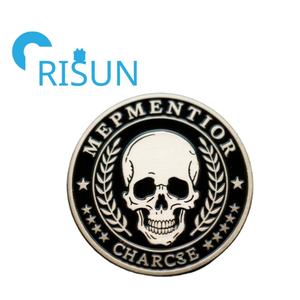 Souvenir personalizzato 3D teste o code scheletro sfida moneta personalizzata Memento Mori Vivere moneta 3D sfida scheletro - Product Image 3