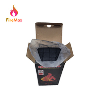 Charbon à chicha FireMax Black Smokeless 22 mm en forme de cube, en coque de noix de coco, faible teneur en cendres, durée de combustion de 90 à 120 minutes