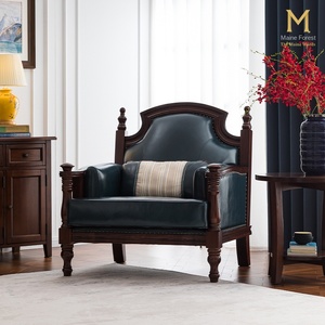 Distinguished Blue Three Seat for Solid Wood Living Room Furniture <b>Large</b> Apartment 2023 New Style YK-13B Three Seat Living Room - Product Image 4