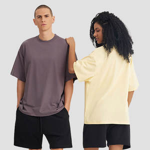 Camisetas de gran tamaño para hombre de poliéster/algodón transpirable de punto teñido liso 220G - Product Image 3