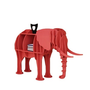 Factory Supplier Wooden Bookshelf Library Decor Animal Elephant Shape Bookcase Home Decor Furniture Kid's Bedroom <strong>Bookrack</strong> - Product Image 1