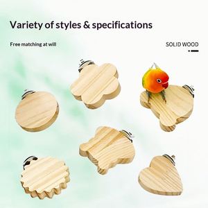 แท่นกระโดดไม้เนื้อแข็งสำหรับนกแก้ว รูปทรงกลม แผ่นพักผ่อนสำหรับนกเลี้ยง - Product Image 3