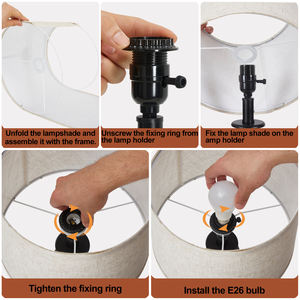 Moderne Nachttisch lampen für Schlafzimmer 2er-Set mit USB C A-Anschlüssen Spiral Cage Base Fabric Shade Einfache Nachttisch lampe - Product Image 5