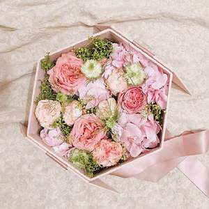Luxury Heart-Shaped Velvet Flower <b>Box</b> for <b>Rose</b> Bouquets Glossy/Latte Matt Lamination Embossing-Elegant Flower Packaging - Product Image 2