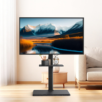 Soporte de Suelo Giratorio Moderno para TV LED de 32-70 Pulgadas, Altura Ajustable, Acero Resistente y MDF, Capacidad de Carga de 40 kg, Certificado CE, con Estante