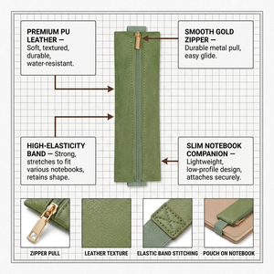 Carnet 2026 avec bande élastique réglable, matériaux en papier <span class=keywords><strong>DuPont</strong></span>, étui à <span class=keywords><strong>stylo</strong></span> en cuir, trousse à crayons étanche - Sacs à crayons haut de gamme - Product Image 3