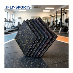 Dalles de sol en caoutchouc résistantes à la pression, conçues pour supporter de lourdes charges de barres de musculation dans les zones professionnelles d'haltérophilie. - Product Image 1