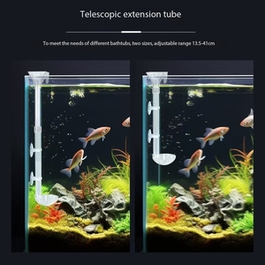 Tanque acrílico telescópico para acuario, tubo de alimentación de peces, recipiente para comida de peces que se hunde, contenedor con valla flotante para comida extensible - Product Image 2
