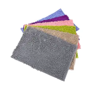 Tapis de porte antidérapant Extra Long en peluche Chenille, tapis de bain, tapis de chambre à coucher, tapis à poils longs en microfibre à séchage rapide