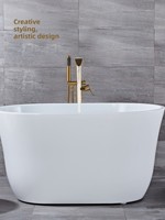 Robinet de baignoire cascade à poignée unique chaud/froid avec douchette, mitigeur de salle de bain finition brossée