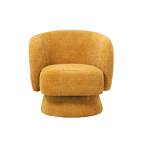 Sillón de Tela de Diseño Moderno para Sala de Estar, Sillón de Terciopelo de Lujo, Silla Giratoria de Alta Calidad con Tapicería de Tela
