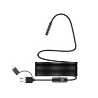 Caméra endoscopique industrielle 3in1 USB 5mm détection de caméra haute définition Portable Flexible Endoscope Inspection OTG