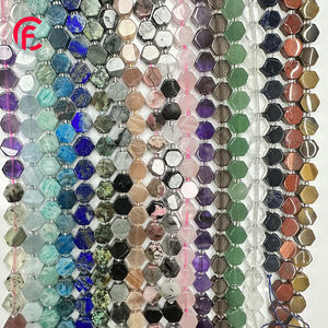 Cuentas sueltas de gemas multicolores de 9x5mm, cuentas hexagonales para pulsera DIY, collar, fabricación de joyas - Product Image 1