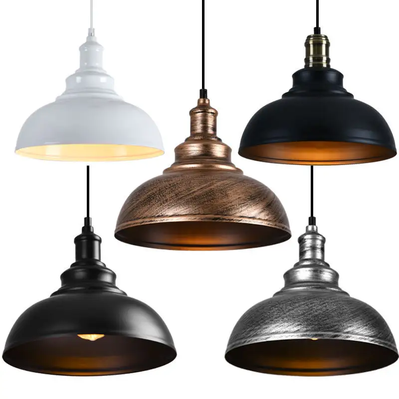 Nordic Design Loft E27 60W Edison Bulbs Black Iron Shade Industrial Style Pendant Light Fixtures for Home Living